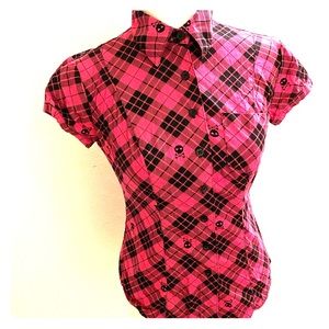 LADIES Medium PIRATE BUTTON UP SHIRT